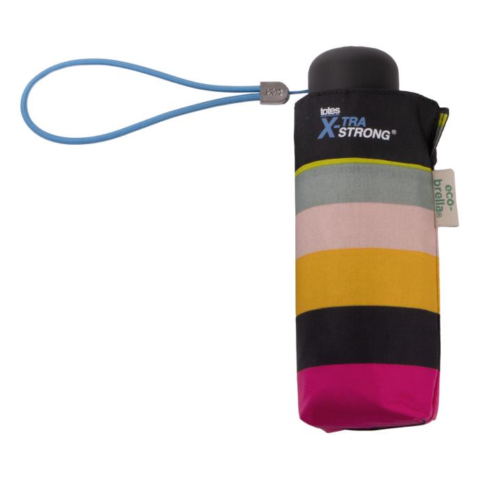 totes® XTRA STRONG® Mini Magenta Block Stripe Print Umbrella (5 Section) Extra Image 3